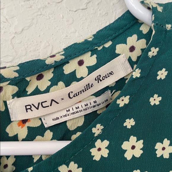 RVCA Green Floral Mini Dress - Picture 4 of 5